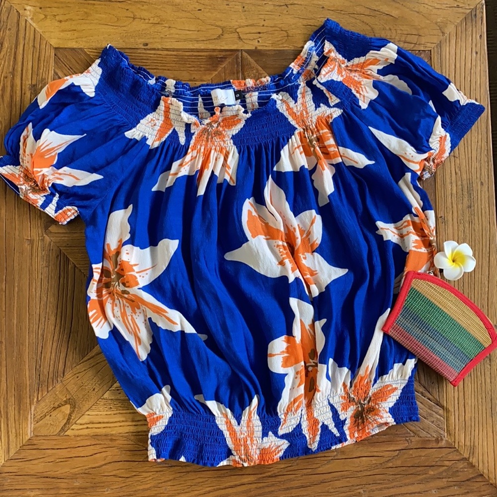 Fighting Eel Ava Sky Tiger Lily Off Shoulder Top S
